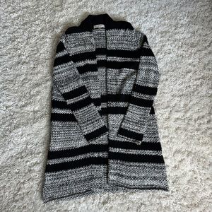 Black & White Striped Oversized Cardigan - LOFT